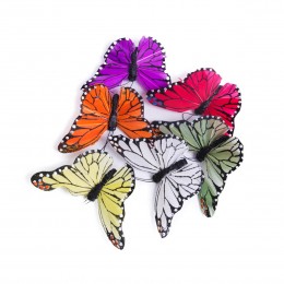 Kolorowe motyl motyle na klipsie dekoracje ozdoby florystyczne