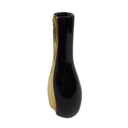 Nowoczesny wazon ceramiczny czarno złoty h 20cm