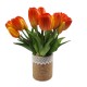 Mały bukiet sztucznych tulipanów pomarańcz / gumowe tulipany jak żywe