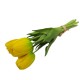 Mały bukiet sztucznych tulipanów żółtych / gumowe tulipany jak żywe