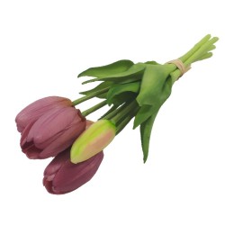 Mały bukiet sztucznych tulipanów fioletowych / gumowe tulipany