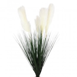 Biała sztuczna trawa pampasowa pióropusze bukiet do wazonu