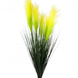 Żółta sztuczna trawa pampasowa z pióropuszami 90cm
