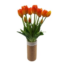 Pomarańczowe sztuczne tulipany gumowe bukiet / tulipan gumowy 5 szt.