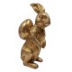 Złoty zając wielkanocny figurka dekoracja 17cm / zajączek wielkanocny