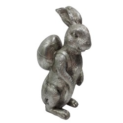Srebrny zając wielkanocny figurka dekoracja / zajączek wielkanocny