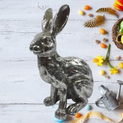 Zając wielkanocny figurka srebrna wys. 32cm / figurka królik glamour, zdjęcie 5