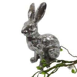 Zając wielkanocny figurka srebrna wys. 32cm / figurka królik glamour, zdjęcie 3