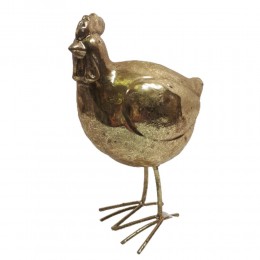 Figurka złota kura dekoracja wielkanocna 16cm / kurka na Wielkanoc