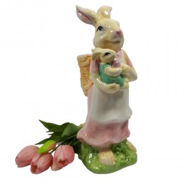Figurka królik wielkanocny ozdoba ceramika h 29cm PANI KRÓLIK