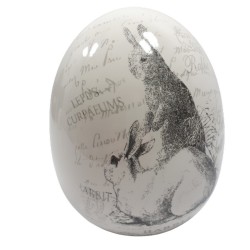 Jajo jajko ceramiczne ZAJĄCE wys. 16 cm / ozdoba jajko wielkanocne, zdjęcie 3