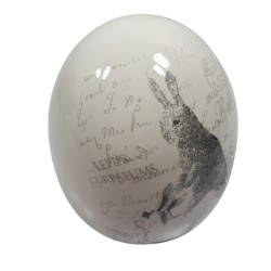 Jajo jajko ceramiczne ZAJĄCE wys. 16 cm / ozdoba jajko wielkanocne