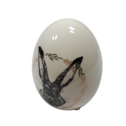 Jajko ceramiczne ZAJĄC KRÓLIK wys. 9 cm / ozdoba jajko wielkanocne, zdjęcie 3