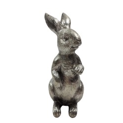 Figurka królik zając wielkanocny srebrny wys. 10,5cm