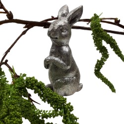 Figurka królik zając wielkanocny srebrny wys. 10,5cm, zdjęcie 3