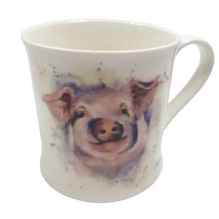 Kubek ceramiczny na prezent ŚWINKA / wiejski kubek Z PROSIACZKIEM