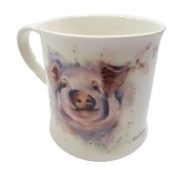 Kubek ceramiczny na prezent ŚWINKA / wiejski kubek Z PROSIACZKIEM
