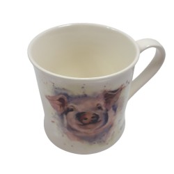 Kubek ceramiczny na prezent ŚWINKA / wiejski kubek Z PROSIACZKIEM