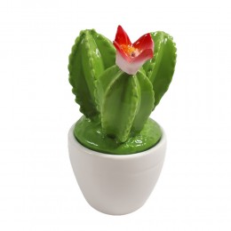 Pojemnik ceramiczny w kształcie kaktusów z kwiatkiem / figurka kaktus