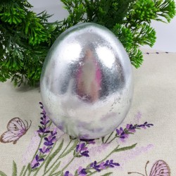 Dekoracja wielkanocna srebrne jajko jajo ozdoba figurka h12cm, zdjęcie 3