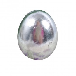 Dekoracja wielkanocna srebrne jajko jajo ozdoba figurka h12cm