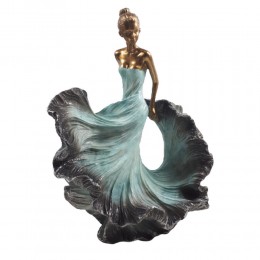 Figurka kobieta w niebieskiej sukni h25cm / figurka tancerki