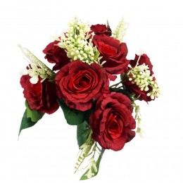 Bukiet sztucznych czerwonych róż 7 sztuk / kwiaty sztuczne róże