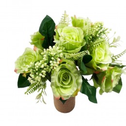 Bukiet sztucznych zielonych róż 7 sztuk / kwiaty sztuczne róże