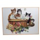 Obraz kolorowe koty / obraz na ścianę kociaki w koszyku 30x40cm