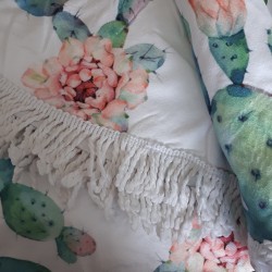 Pled ręcznik plażowy okrągły BOHO kaktusy kwiaty ∅ 150cm