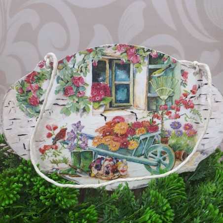 Dekoracyjna deseczka technika decoupage sprzedam OGRÓD PRZED DOMEM