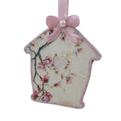 Ozdobna deseczka decoupage sprzedam domek różowe magnolie