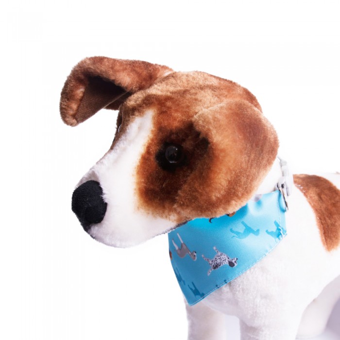 Błękitna obroża z bandamką dla psa 30-40cm / obroża z chustą dla psa