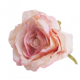 Sztuczne róże główki kwiatowe brudny róż 12x8cm / róża główka wyrobowa