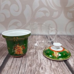 Duży świąteczny kubek z zaparzaczem zielony poj. 400ml