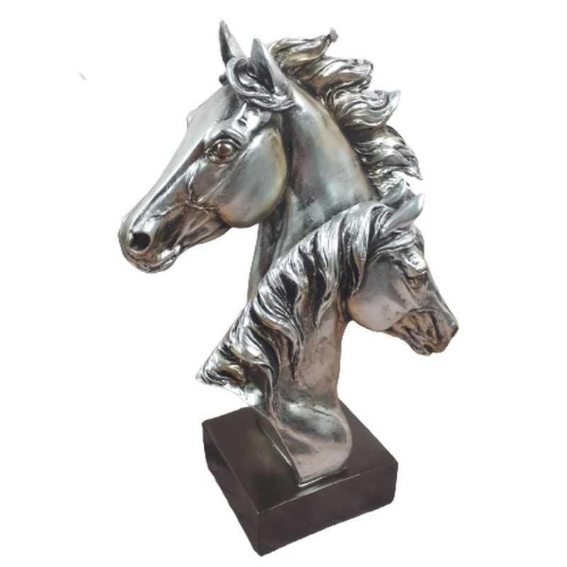 Figurka koń srebrny / figurka głowy konia na postumencie h 28cm