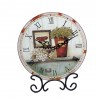 Zegar kuchenny na metalowym stojaku / okrągły zegar stojący