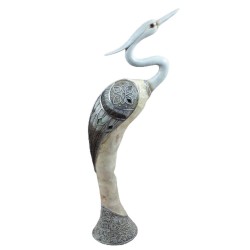Ozdobna figurka dekoracyjna czapla siwa z wyciągniętą głową h 53cm