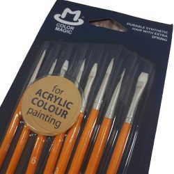 Pędzle do farb akrylowych 8 szt. nylon / zestaw pędzli COLOR MAGIC, zdjęcie 3