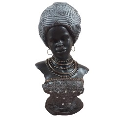 Figurka dekoracyjna popiersie Masajki w turbanie h 32cm