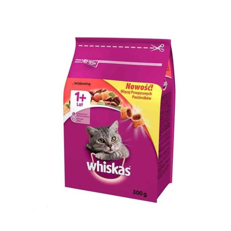 WHISKAS z wołowiną 300g sucha karma dla kota 1+