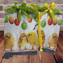 Drewniana podkładka pod kalendarz decoupage / deska pod kalendarz