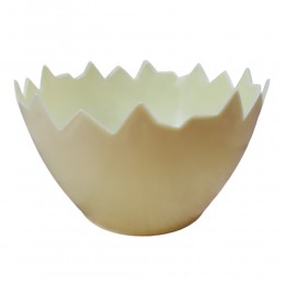 Plastikowa doniczka osłonka skorupka jajka jasnożółta 14cm