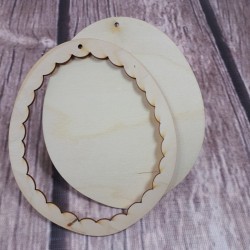Jajko z ramką ze sklejki / jajko z falbanką baza do decoupage