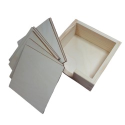 Pudełko drewniane + 8 podkładek pod kubek baza do decoupage