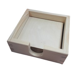 Pudełko drewniane + 8 podkładek pod kubek baza do decoupage