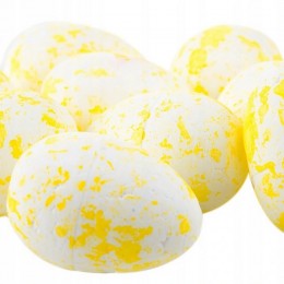 Jajka styropianowe nakrapiane żółto białe 24 szt. na Wielkanoc