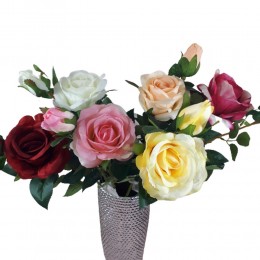 Sztuczna róża gałązka z pąkiem kwiatowym 65cm / sztuczne róże jak żywe