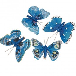 Motylki sztuczne motyle na klipsie 4 szt. / motyle dekoracyjne