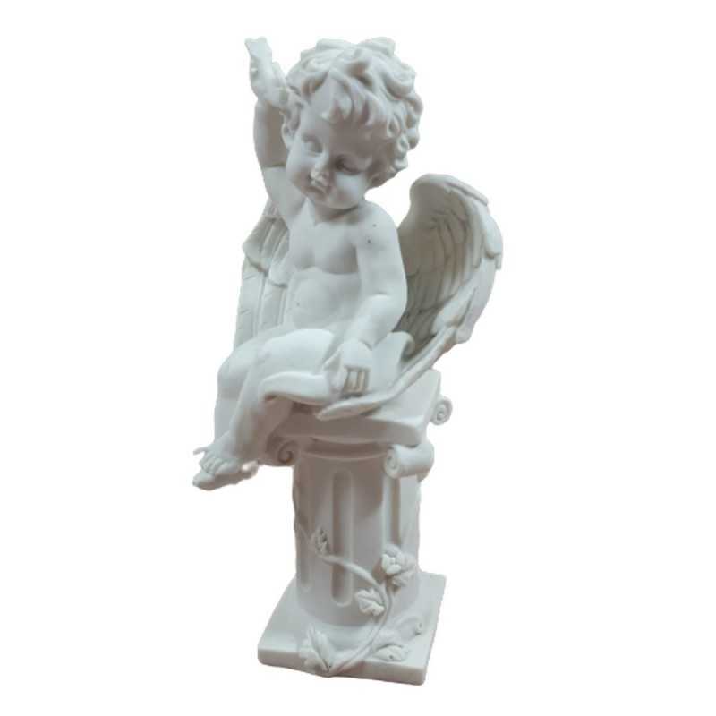 Figurka anioł siedzący na kolumnie / figurka amor ze strzałą h 18cm